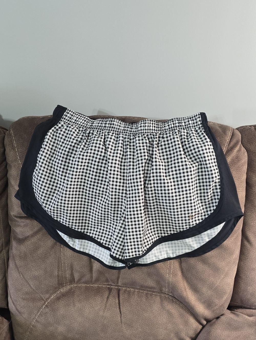 Nike Black & White Gingham Athletic Shorts